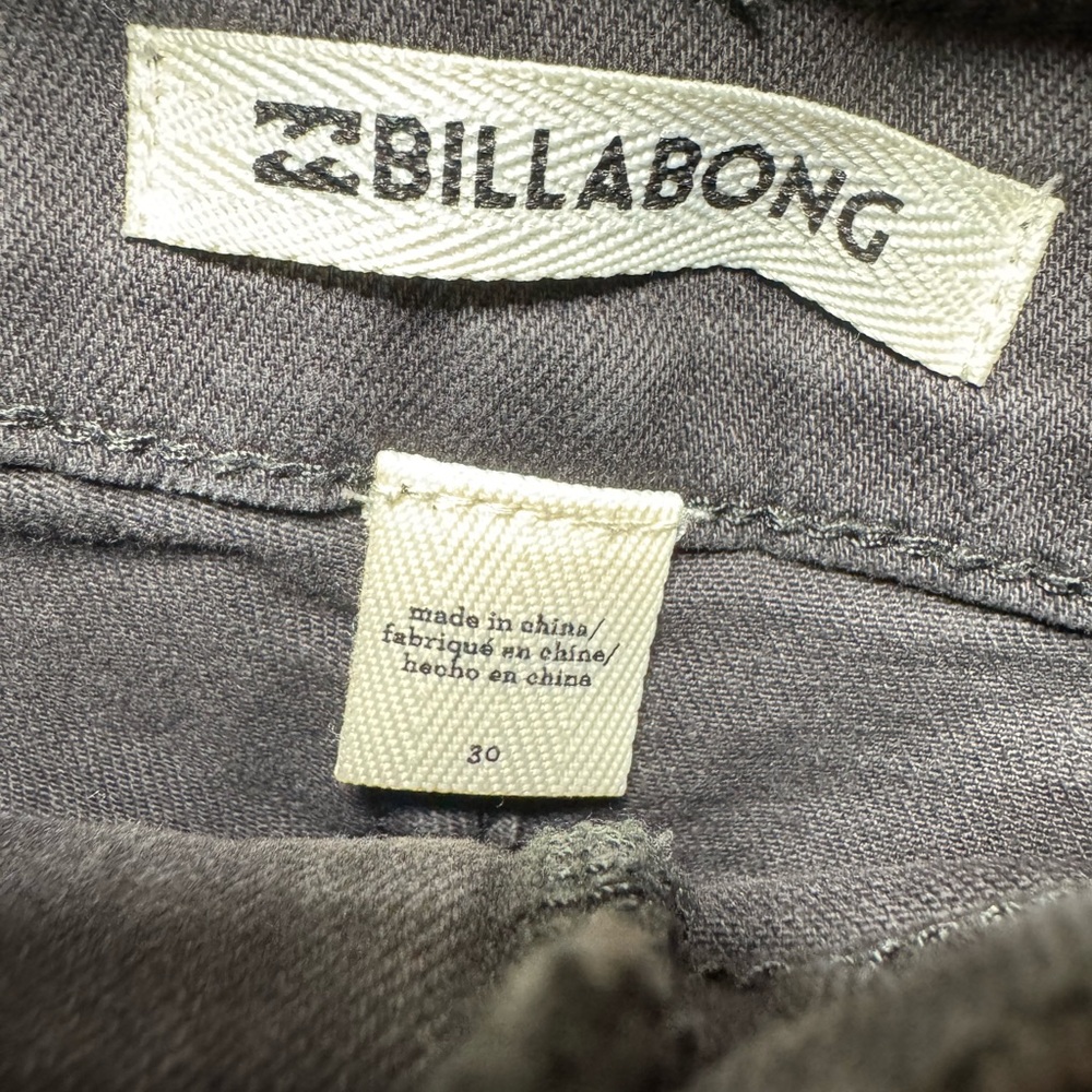 Billabong Black Jean Shorts with Distressed Lace-Up Design - Picture 4 of 8